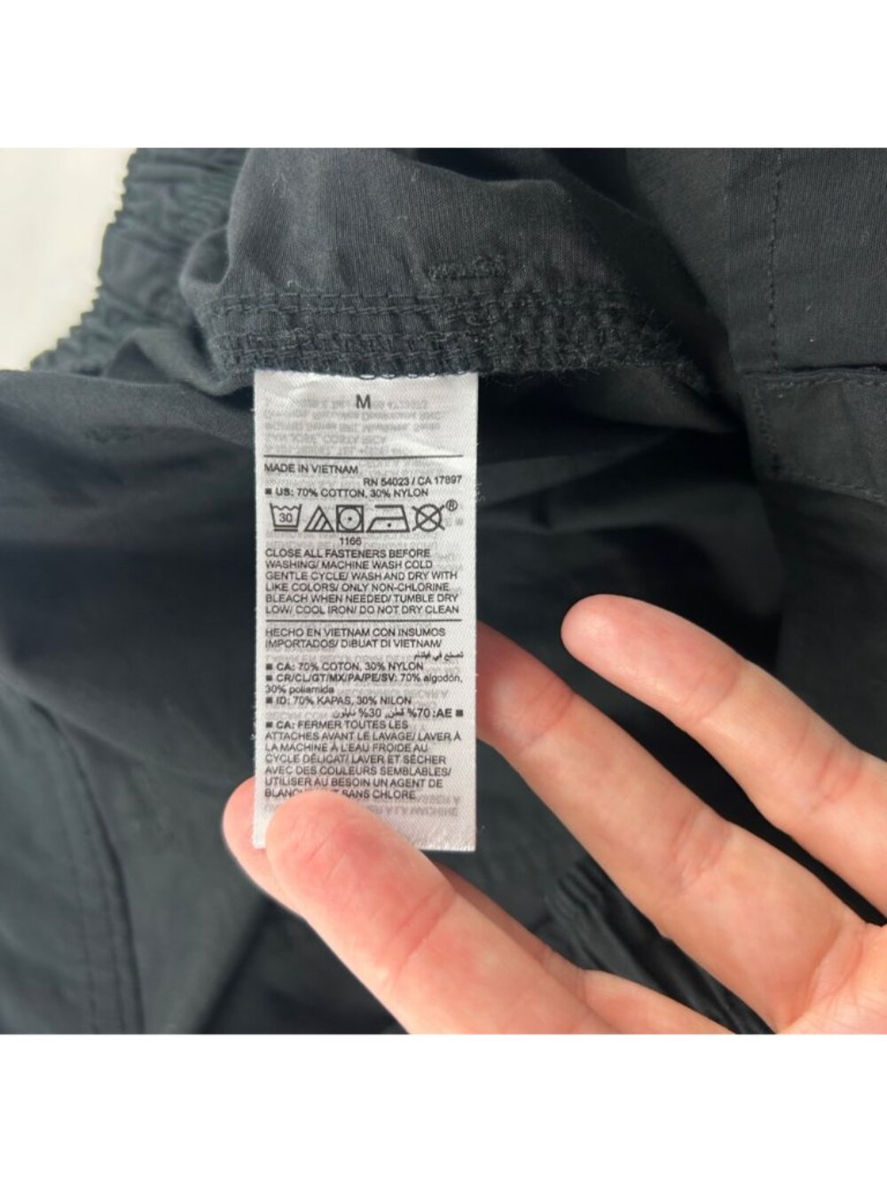 Old Navy Black Poplin Canvas High Rise Wide Leg Cargo Pant M - Picture 4 of 6